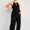 Old Navy Maternity Cropped Halter Wide-Leg Jumpsuit -LuxeWear Sales Store cn53027504