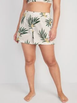 Old Navy High-Waisted Printed Poplin Pajama Shorts For Women -- 3.5-inch Inseam 36 Old Navy High-Waisted Printed Poplin Pajama Shorts For Women -- 3.5-inch Inseam -LuxeWear Sales Store cn53334733