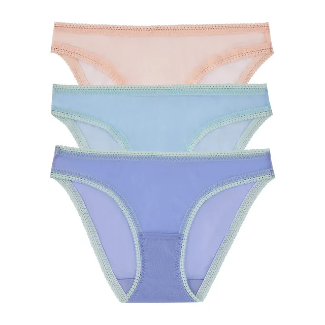 Gossamer Mesh 3-Pack Hip Bikini Panties 3 Gossamer Mesh 3-Pack Hip Bikini Panties