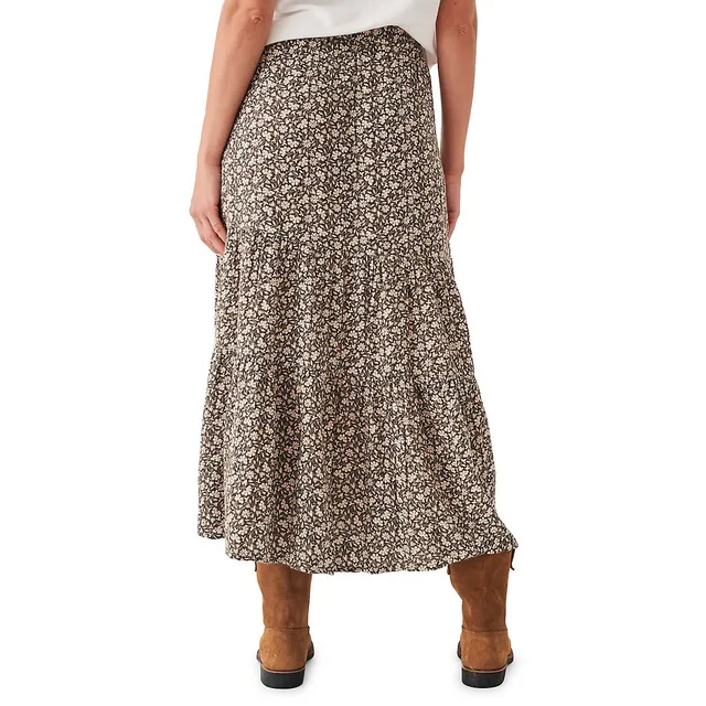 Floral Organic Cotton Valentina Tiered Midi Skirt 4 Floral Organic Cotton Valentina Tiered Midi Skirt - Image 2
