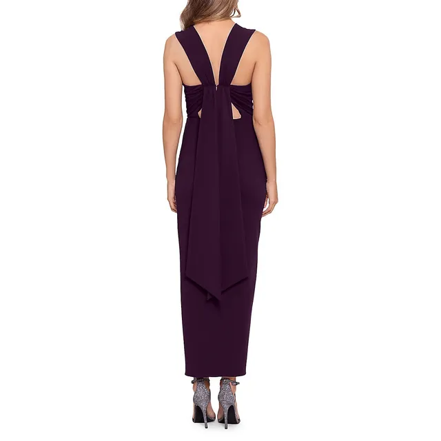 Drop-Back Front-Slit Ruched Gown 4 Drop-Back Front-Slit Ruched Gown - Image 2