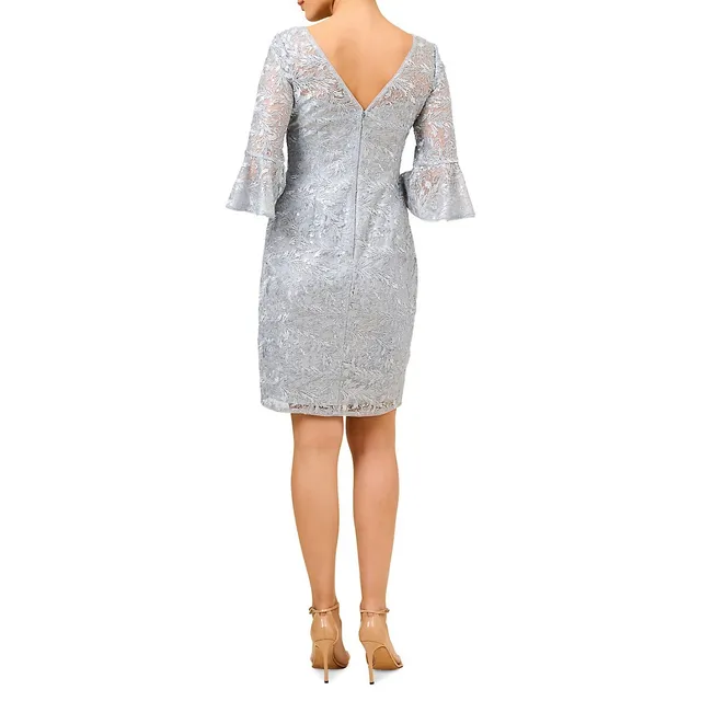 Adrianna Papell Bell-Sleeve Embroidered Dress 4 Adrianna Papell Bell-Sleeve Embroidered Dress - Image 2