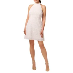 Rosette Halter Cocktail Dress