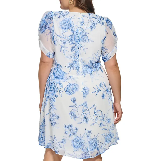 Calvin Klein Plus Empire-Waist Floral Dress 3 Calvin Klein Plus Empire-Waist Floral Dress - Image 2