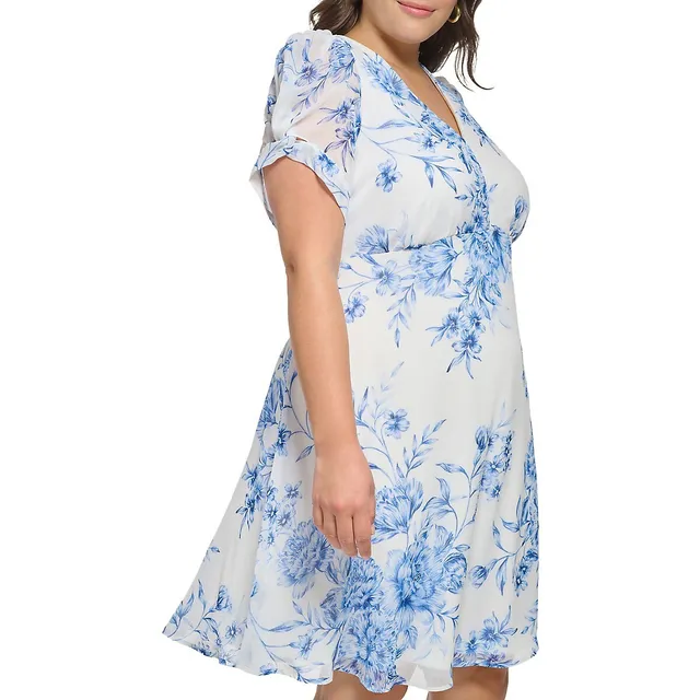 Calvin Klein Plus Empire-Waist Floral Dress 4 Calvin Klein Plus Empire-Waist Floral Dress - Image 3