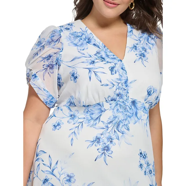 Calvin Klein Plus Empire-Waist Floral Dress 5 Calvin Klein Plus Empire-Waist Floral Dress - Image 4