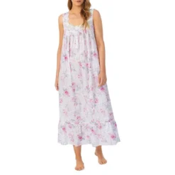 Ruffled Scalloped Sleeveless Cotton Lawn Ballet Nightgown