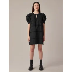 Puff-Sleeve A-Line Mini Dress