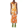 Erdem Garnelle Floral Sleeveless Satin Maxi Dress