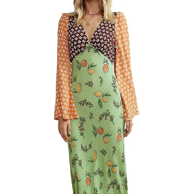 Libby Mixed-Print Flared-Sleeve Maxi Dress 6 Libby Mixed-Print Flared-Sleeve Maxi Dress - Image 4
