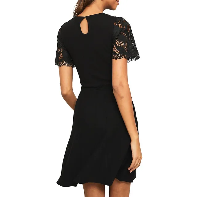 Lipsy Lace Illusion-Neck Fit-&-Flare Dress 4 Lipsy Lace Illusion-Neck Fit-&-Flare Dress - Image 2