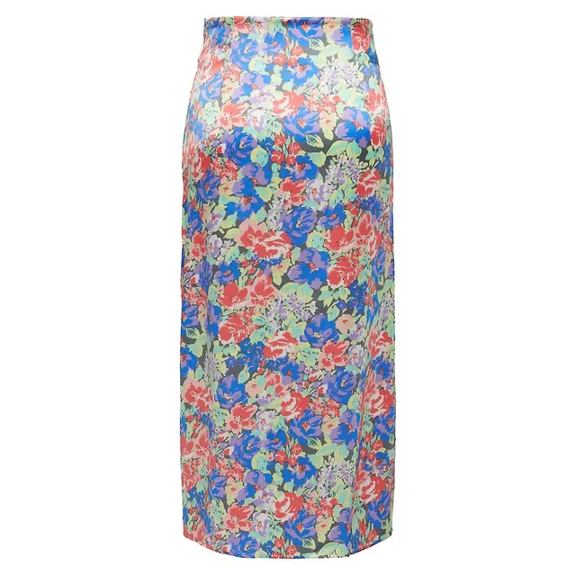 ONLY Ayla Flower-Print Side-Slit Midi Skirt 6 ONLY Ayla Flower-Print Side-Slit Midi Skirt - Image 4