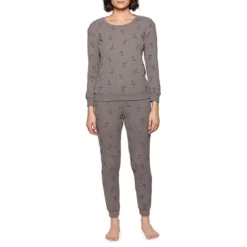 ​2-Piece Rib-Knit Top & Joggers Pyjama Set