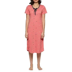 Short-Sleeve Floral Nightgown