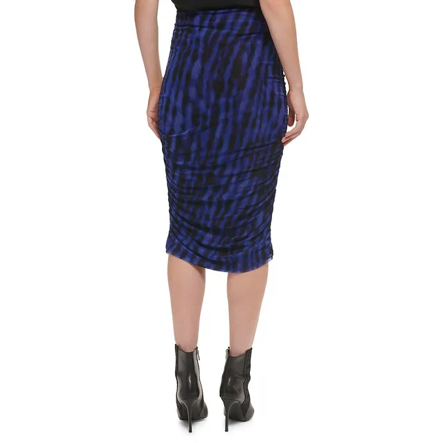 DKNY Waterpaint Print Ruched Mesh Skirt 4 DKNY Waterpaint Print Ruched Mesh Skirt - Image 2