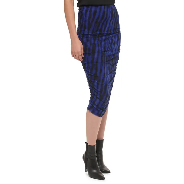DKNY Waterpaint Print Ruched Mesh Skirt 5 DKNY Waterpaint Print Ruched Mesh Skirt - Image 3