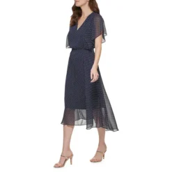 DKNY V-Neck Flutter-Sleeve Smocked-Waist Chiffon Midi Dress -LuxeWear Sales Store https3A2F2Fimage.s5a.com2Fis2Fimage2FTheBay2F755406548051 alt23Fwid3D120026hei3D120026qlt3D9026resMode3Dsharp226op usm3D0.92C1.02C82C0 640x