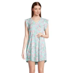 Boho Vibes Print Cap-Sleeve Sleepshirt