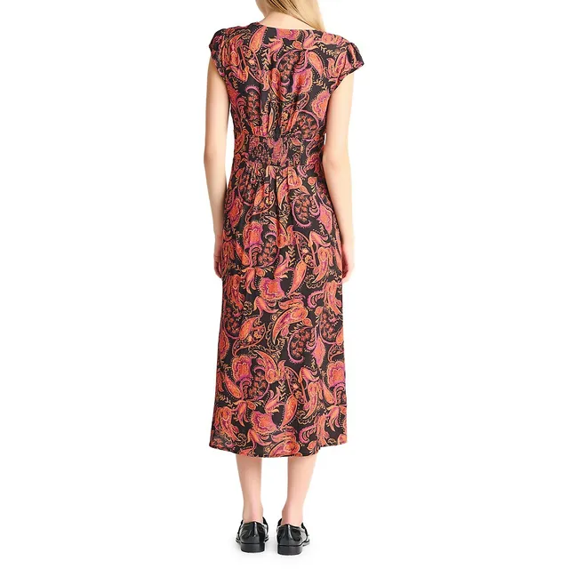 Paisley-Print Smocked-Back Midi Dress 4 Paisley-Print Smocked-Back Midi Dress - Image 2