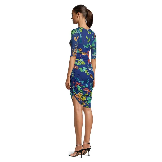 Floral Illusion Ruched Sheath Dress 5 Floral Illusion Ruched Sheath Dress - Image 3