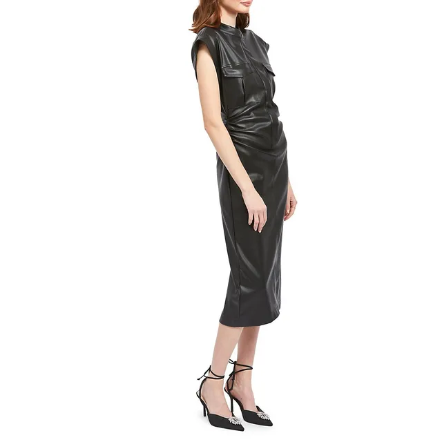 Sloane Faux-Leather Midi Shirtdress 5 Sloane Faux-Leather Midi Shirtdress - Image 3