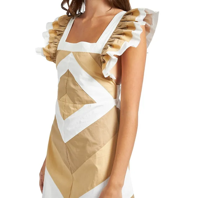 Eze Colourblock Ruffle-Sleeve Midi Dress 5 Eze Colourblock Ruffle-Sleeve Midi Dress - Image 3