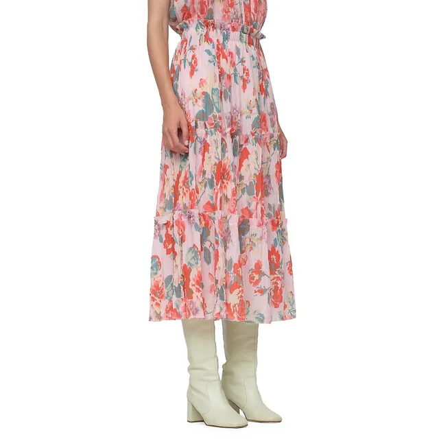 Lanie Floral Frill-Trim Tiered Midi Skirt 5 Lanie Floral Frill-Trim Tiered Midi Skirt - Image 3