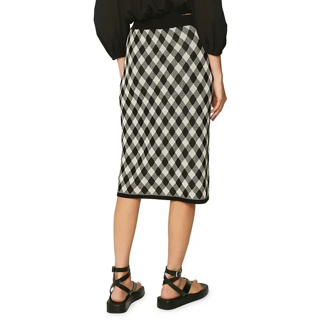 Fauve Plaid Knit Midi Skirt 4 Fauve Plaid Knit Midi Skirt - Image 2