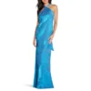 Halterneck Foiled Chiffon Mermaid Gown