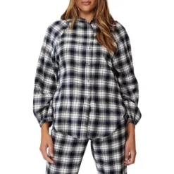 COTTON ON Warm Woven Check Flannel Sleep Shirt