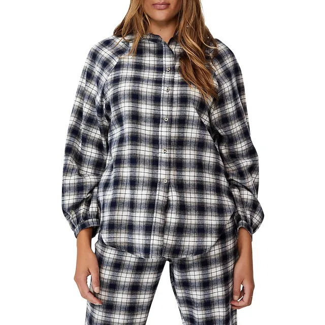 COTTON ON Warm Woven Check Flannel Sleep Shirt 3 COTTON ON Warm Woven Check Flannel Sleep Shirt