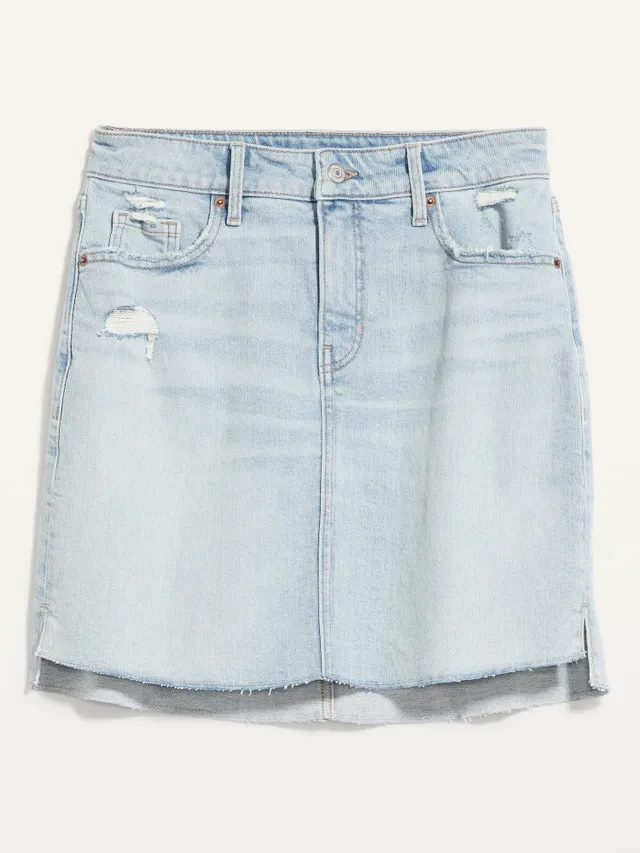 Old Navy High-Waisted O.G. Straight Cut-Off Mini Jean Skirt For Women 6 Old Navy High-Waisted O.G. Straight Cut-Off Mini Jean Skirt For Women - Image 4