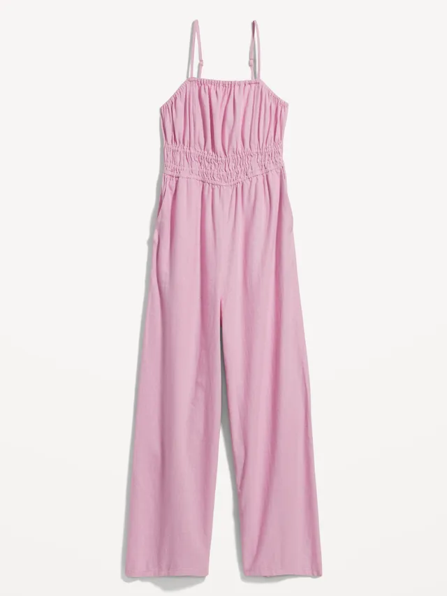 Old Navy Waist-Defined Linen-Blend Cropped Smocked Cami Jumpsuit For Women 11 Old Navy Waist-Defined Linen-Blend Cropped Smocked Cami Jumpsuit For Women - Image 9