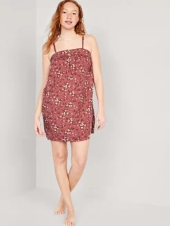 Old Navy Floral Smocked Mini Cami Swing Nightgown For Women