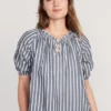 Old Navy Printed Smocked Pajama Swing Top For Women
