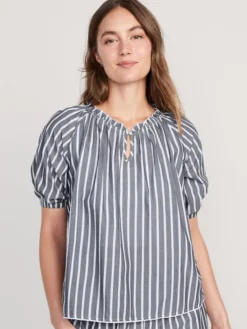 Old Navy Printed Smocked Pajama Swing Top For Women