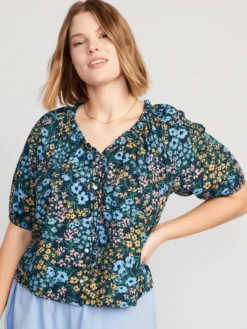 Old Navy Floral Elbow-Sleeve Pajama Swing Top For Women -LuxeWear Sales Store https3A2F2Foldnavy.gapcanada.ca2Fwebcontent2F00522F6572F5662Fcn52657566.jpg 640x