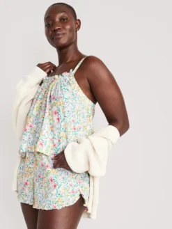 Old Navy High-Waisted Floral Ruffle-Trimmed Pajama Shorts For Women -- 2.25" Inseam -LuxeWear Sales Store https3A2F2Foldnavy.gapcanada.ca2Fwebcontent2F00522F8132F1992Fcn52813199.jpg 640x