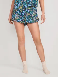 Old Navy High-Waisted Floral Ruffle-Trimmed Pajama Shorts For Women -- 2.25" Inseam