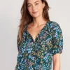 Old Navy Floral Elbow-Sleeve Pajama Swing Top For Women -LuxeWear Sales Store https3A2F2Foldnavy.gapcanada.ca2Fwebcontent2F00522F8522F2212Fcn52852221.jpg 640x