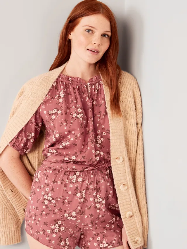 Old Navy High-Waisted Floral Pajama Shorts -- 3-inch Inseam 10 Old Navy High-Waisted Floral Pajama Shorts -- 3-inch Inseam - Image 8