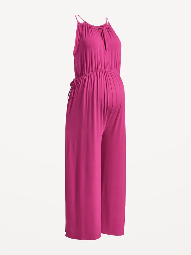 Old Navy Maternity Cropped Halter Wide-Leg Jumpsuit 7 Old Navy Maternity Cropped Halter Wide-Leg Jumpsuit - Image 5
