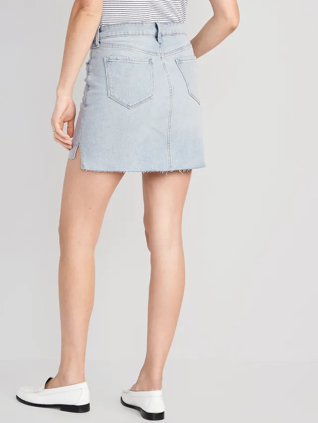 Old Navy High-Waisted O.G. Straight Cut-Off Mini Jean Skirt For Women 4 Old Navy High-Waisted O.G. Straight Cut-Off Mini Jean Skirt For Women - Image 2