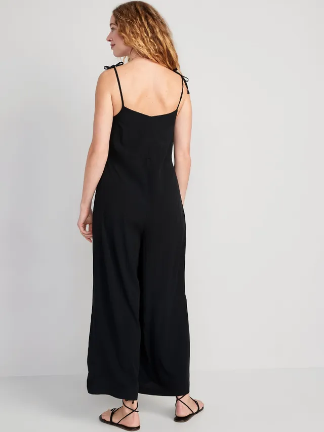 Old Navy Loose Cropped Tie-Shoulder V-Neck Cami Jumpsuit For Women 4 Old Navy Loose Cropped Tie-Shoulder V-Neck Cami Jumpsuit For Women - Image 2