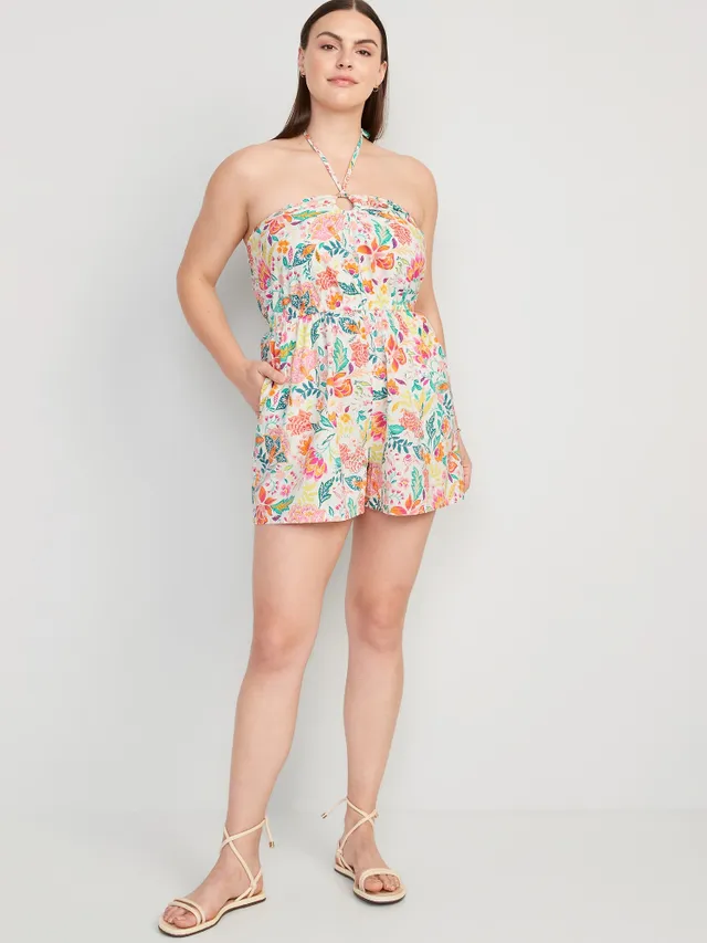 Old Navy Fit & Flare O-Ring Floral Romper For Women -- 3.5-inch Inseam 6 Old Navy Fit & Flare O-Ring Floral Romper For Women -- 3.5-inch Inseam - Image 4