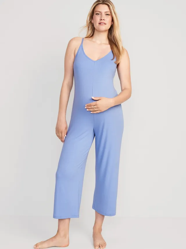 Old Navy Maternity Rib-Knit Cropped Wide-Leg Jumpsuit 3 Old Navy Maternity Rib-Knit Cropped Wide-Leg Jumpsuit