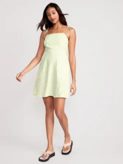 Old Navy Fit & Flare Tie-Strap Floral Mini Dress For Women