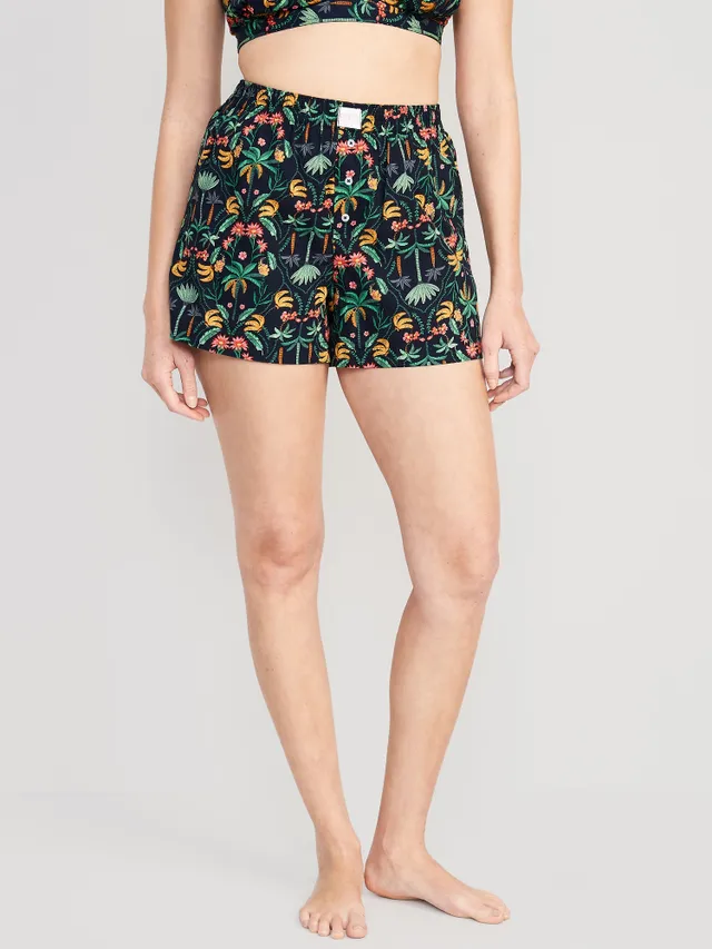 Old Navy High-Waisted Printed Poplin Pajama Shorts For Women -- 3.5-inch Inseam 8 Old Navy High-Waisted Printed Poplin Pajama Shorts For Women -- 3.5-inch Inseam - Image 6