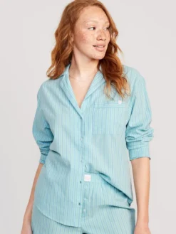 Old Navy Printed Poplin Pajama Shirt For Women