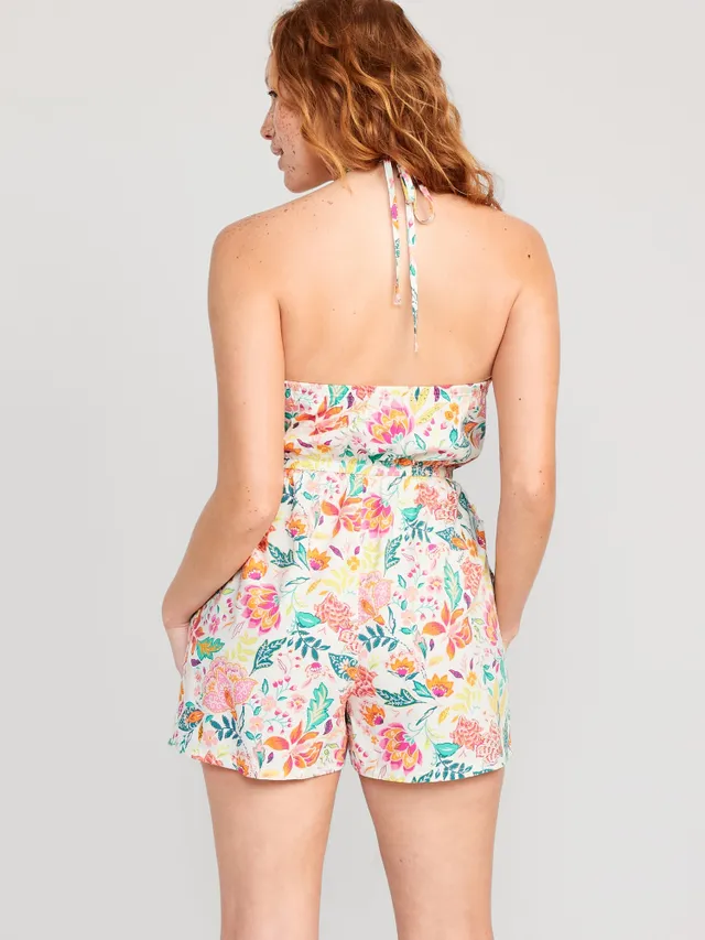 Old Navy Fit & Flare O-Ring Floral Romper For Women -- 3.5-inch Inseam 4 Old Navy Fit & Flare O-Ring Floral Romper For Women -- 3.5-inch Inseam - Image 2